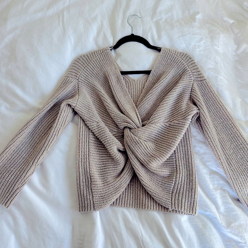 ASTR tan knot sweater